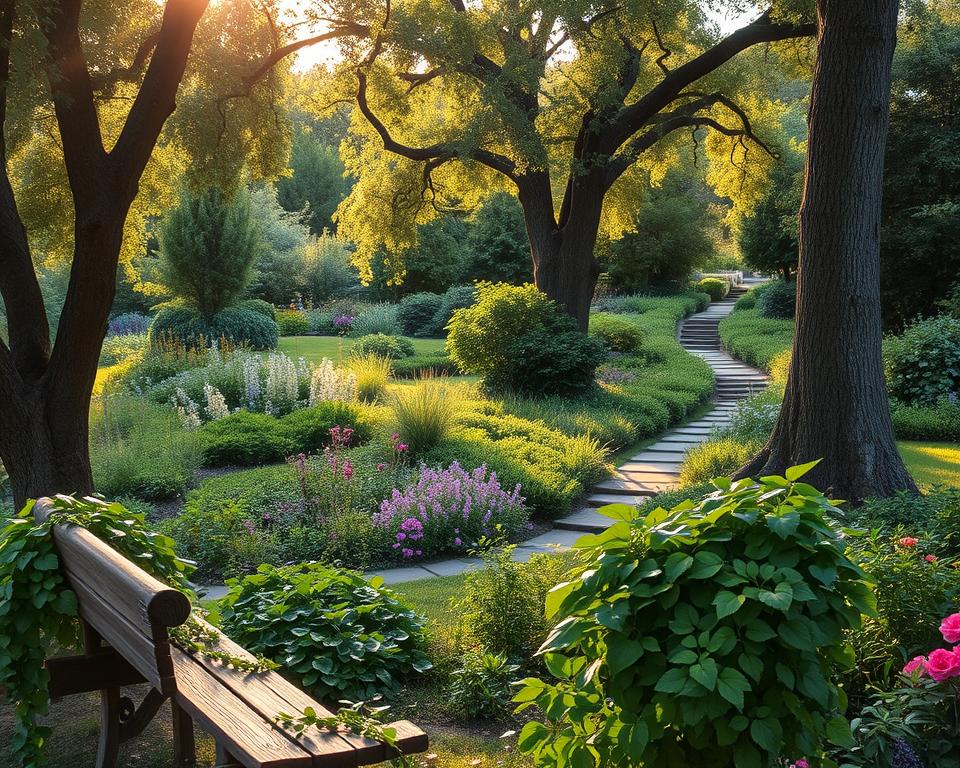 Gartenmöbel in englischer Gartengestaltung