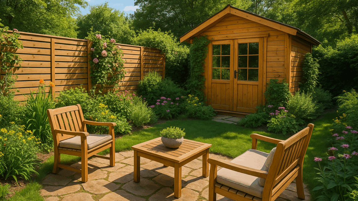 Natürlicher Rückzugsort: Gartenplanung – Sichtschutzzaun, Holz-Gartenhaus & Co. Natürlicher Rückzugsort: Gartenplanung – Sichtschutzzaun, Holz-Gartenhaus & Co.