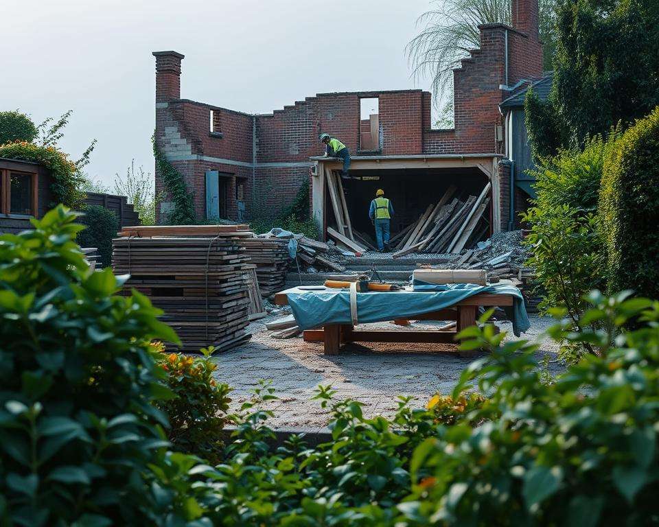 Gartenschutz während Abbrucharbeiten Gartenschutz während Abbrucharbeiten