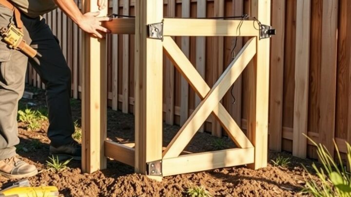Anleitung: Gartentor aufstellen und Zaunpfosten einbetonieren