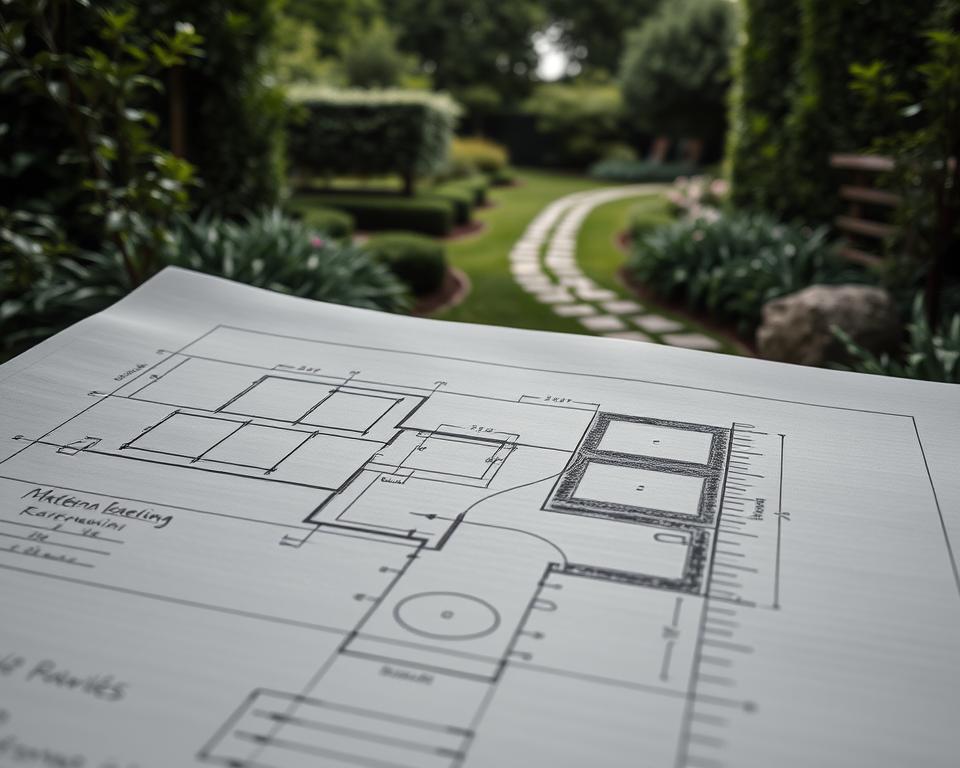 Gartenweg Planung Skizze