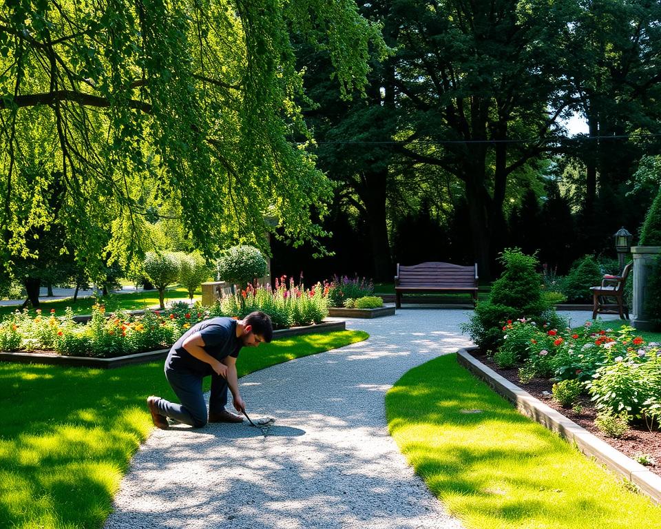 Gartenweg pflegen Wartungsarbeiten