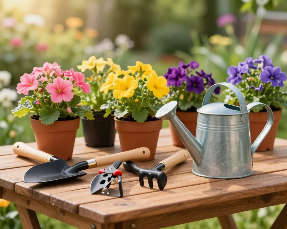 Gartenwerkzeuge für Blumenbeet