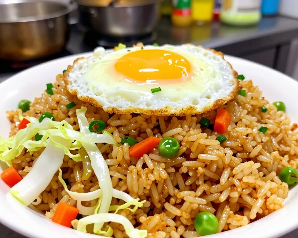 Gebratener Reis mit Weißkohl