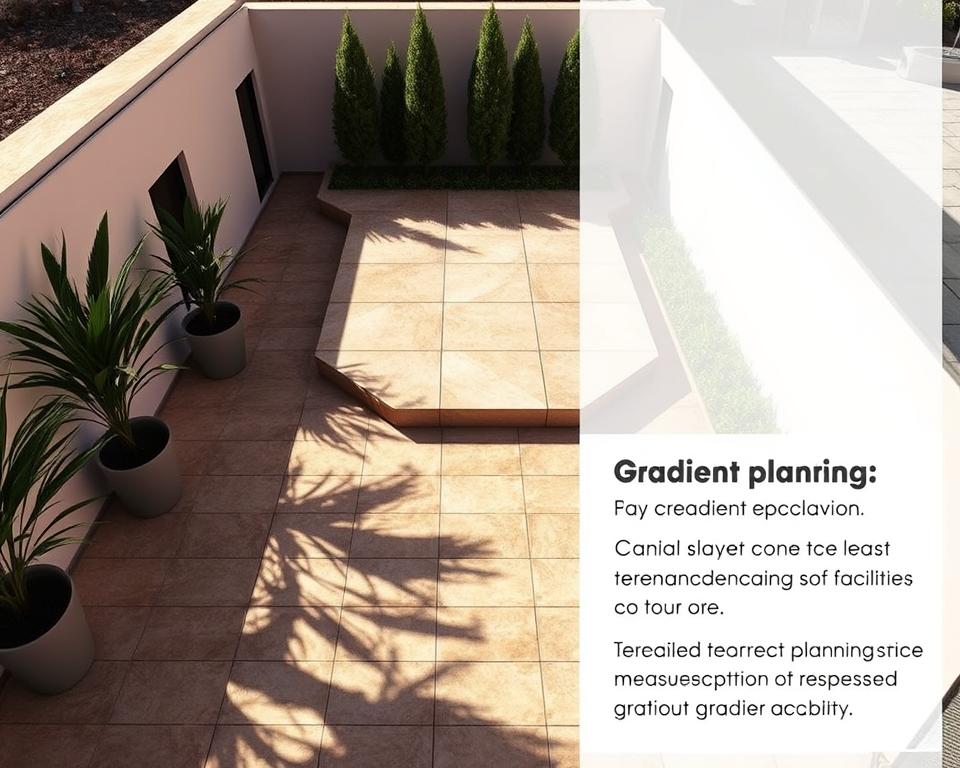 Gefälleplanung für Terrassengrößen