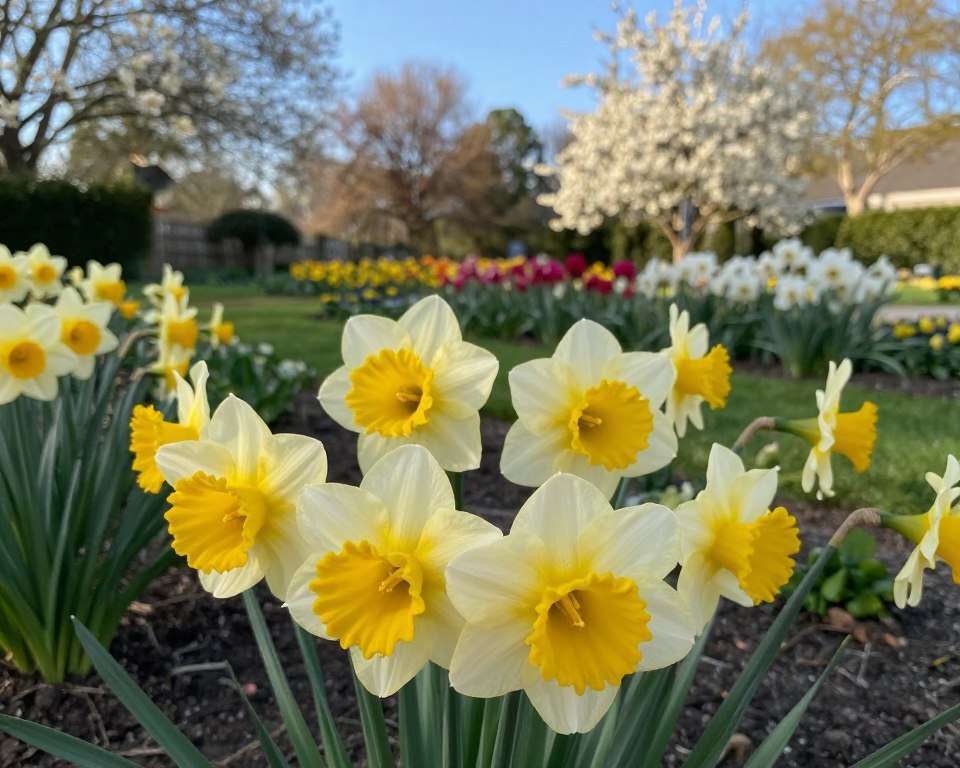 Gefüllte Narzissen im Garten