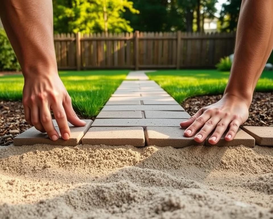 Gehwegplatten Verlegung Schritt für Schritt