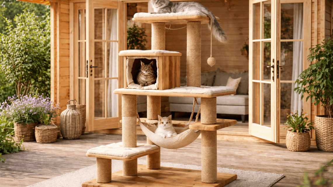 Kratzbaum aus Holz – natürliche & stabile Katzenmöbel