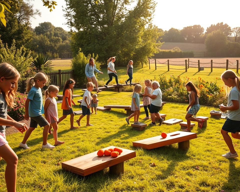 Geschicklichkeitsspiele im Garten
