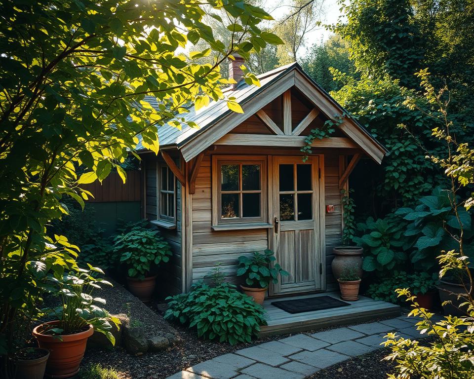 Gestalterische Integration Gartenhaus