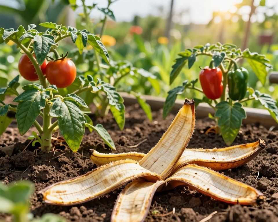 Getrocknete Bananenschalen als Langzeitdünger