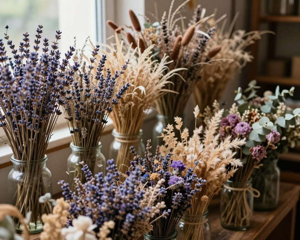 Getrocknete Blumen Sammlung