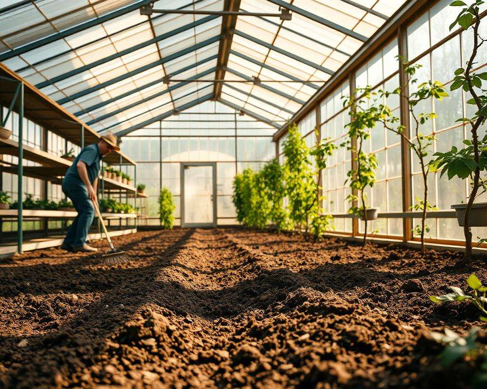 Gewächshaus Bodenvorbereitung