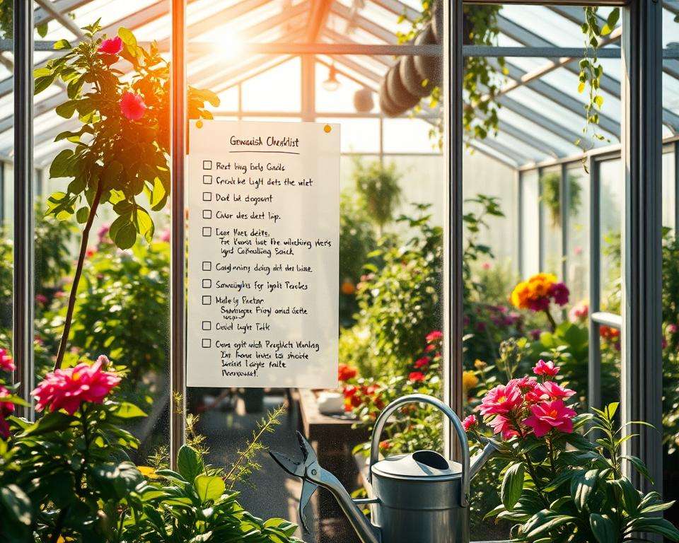 Gewächshaus Checkliste