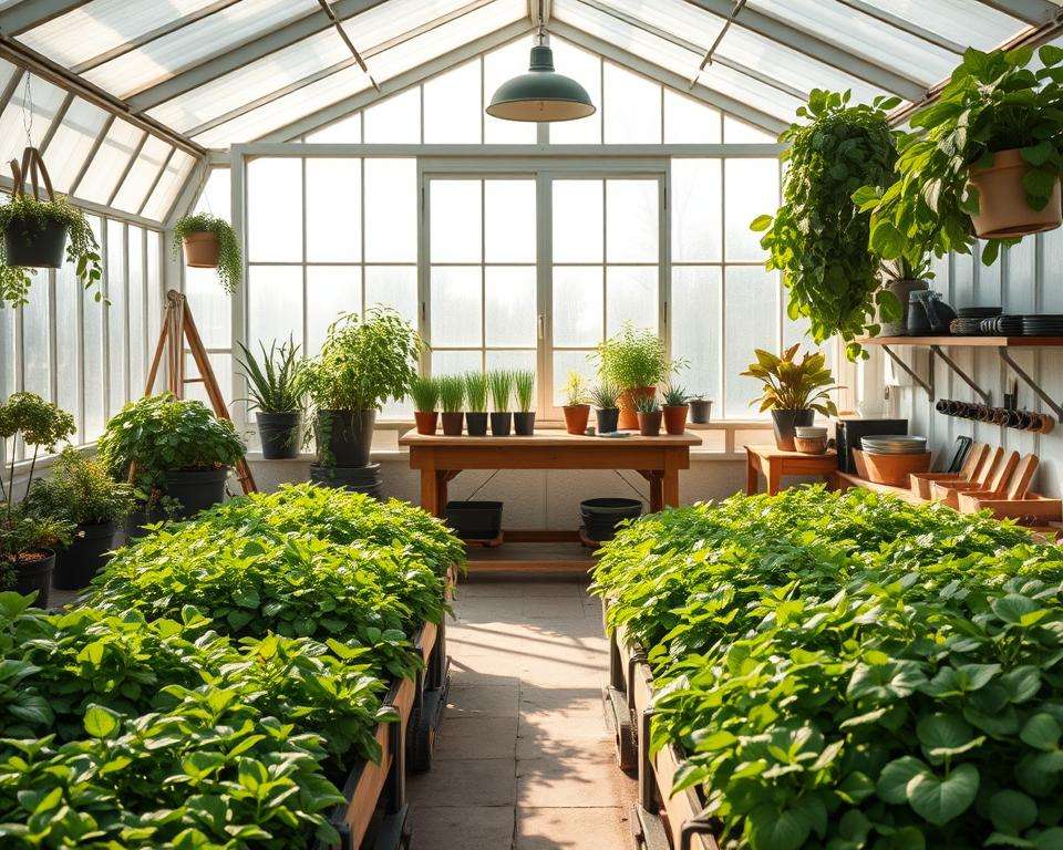 Gewächshaus Einrichtung