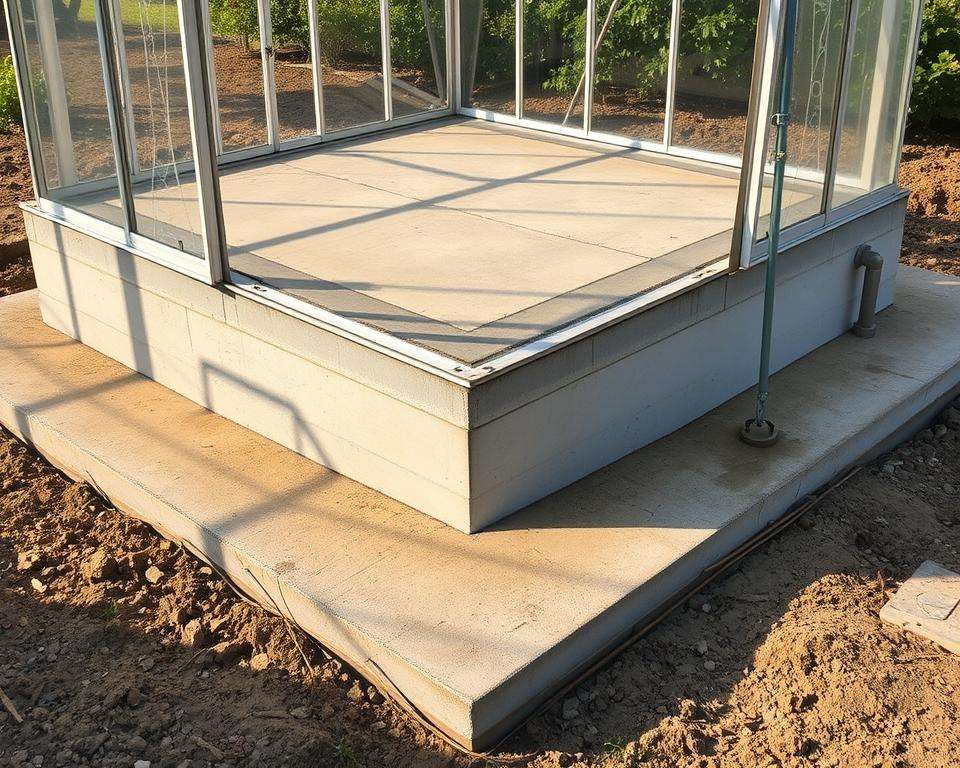 Gewächshaus Fundament Konstruktion