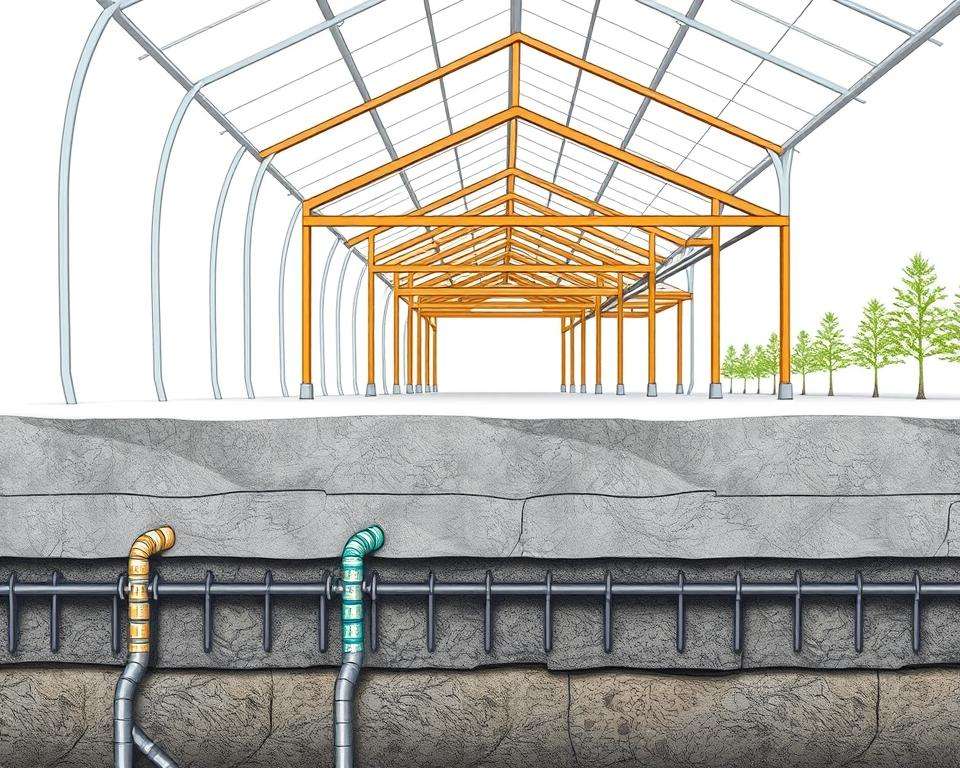 Gewächshaus Fundament Technik