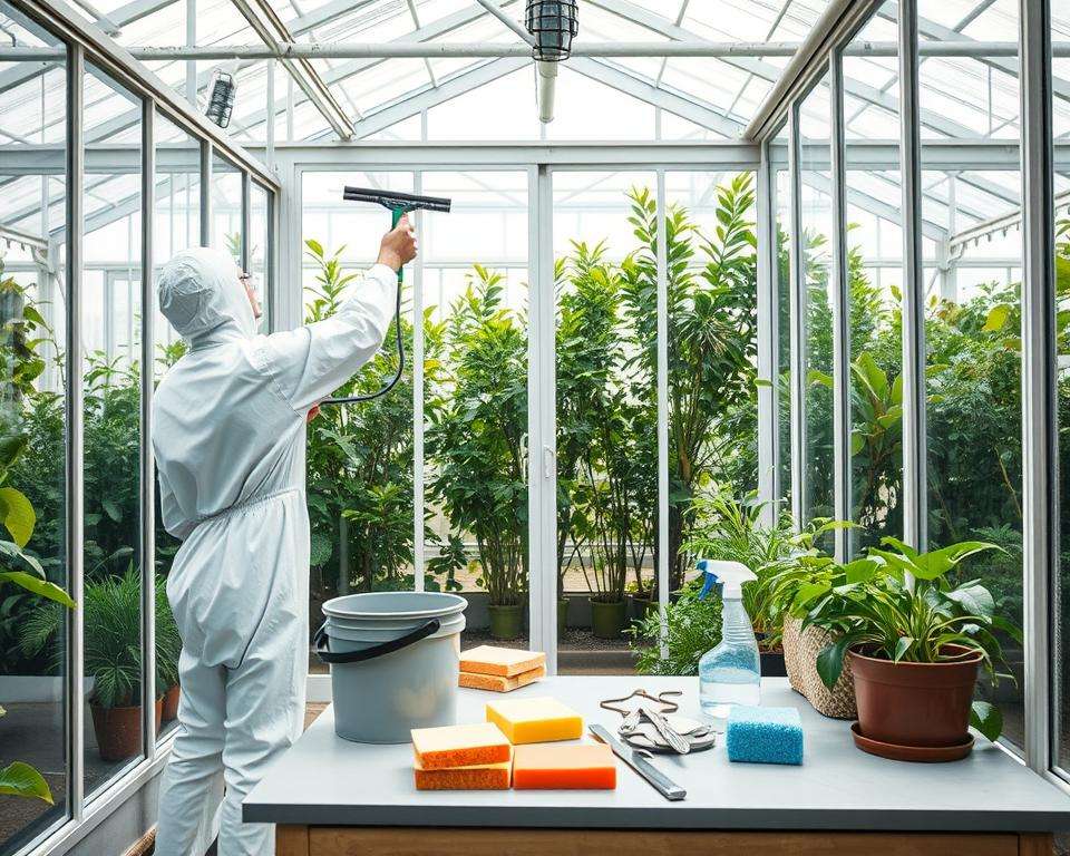 Gewächshaus Reinigung Schritt für Schritt