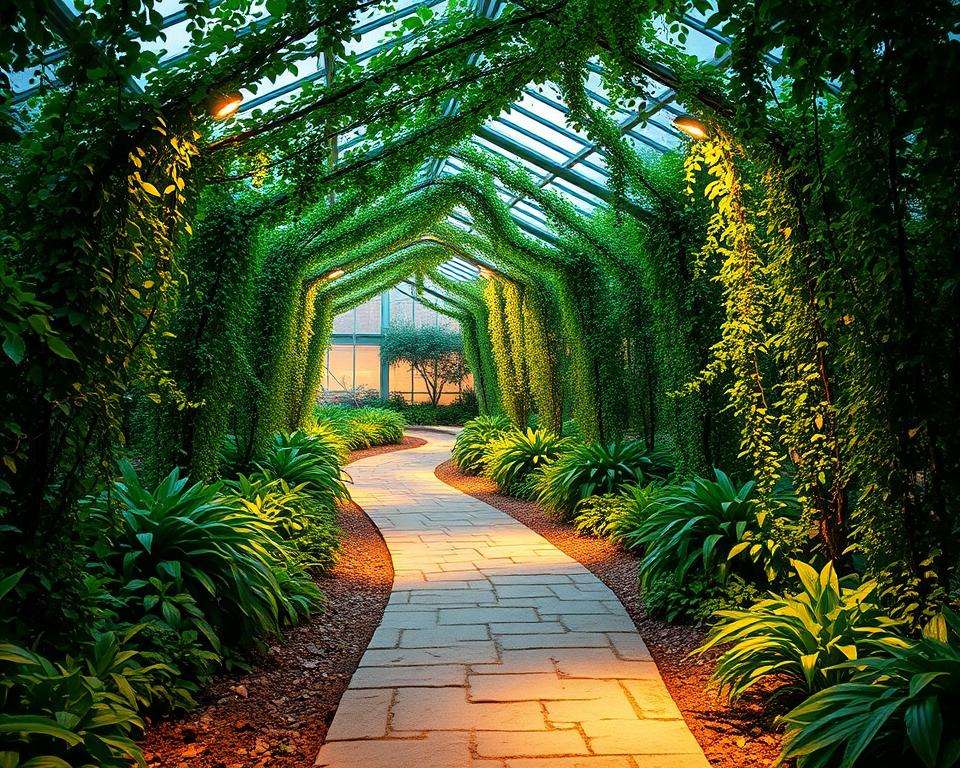 Gewächshaus Wege Beleuchtung Planung