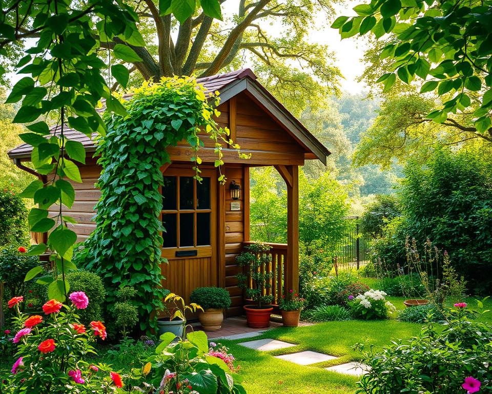 Grüngestaltung Gartenhaus Pflanzen