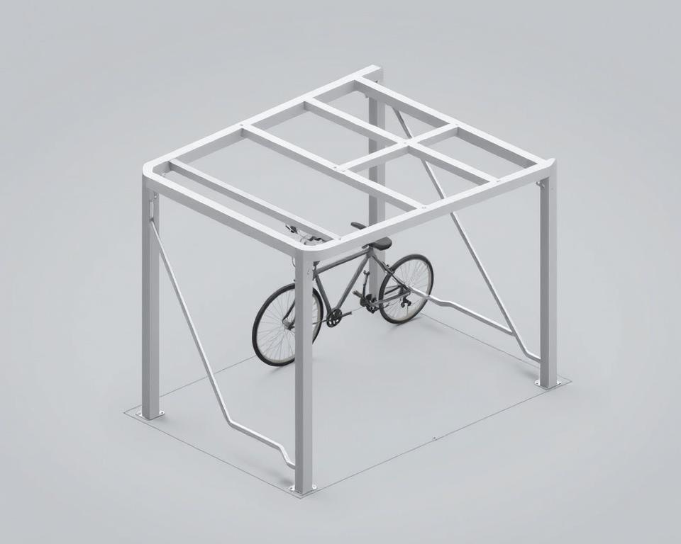 Grundgerüst Fahrradüberdachung Konstruktion