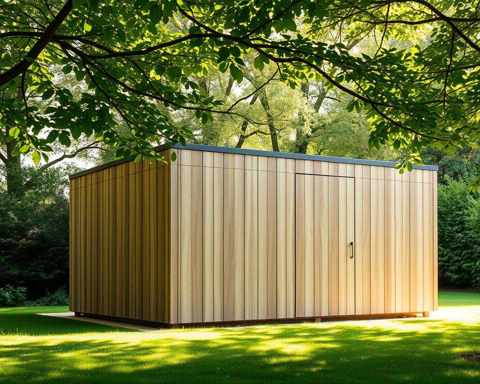 HPL-Platten Verkleidung Gartenhaus