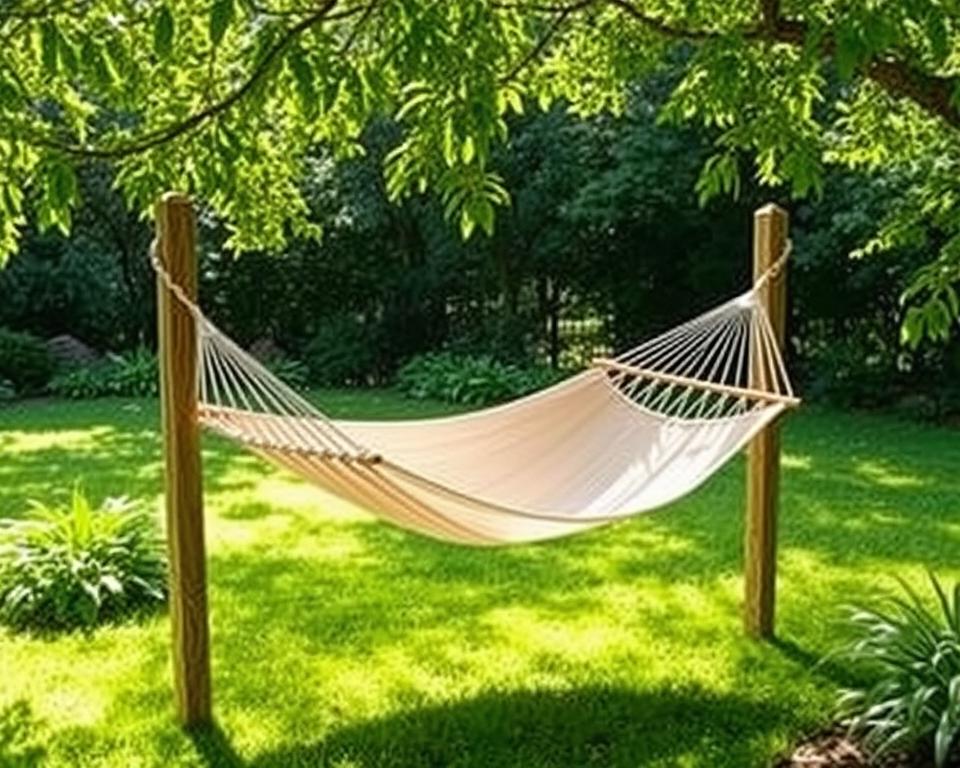 Hängematte befestigen im Garten