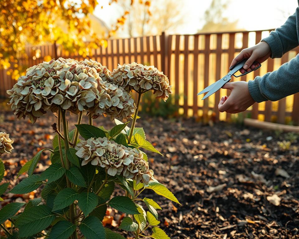 Herbstschnitt Hortensien Wintervorbereitung