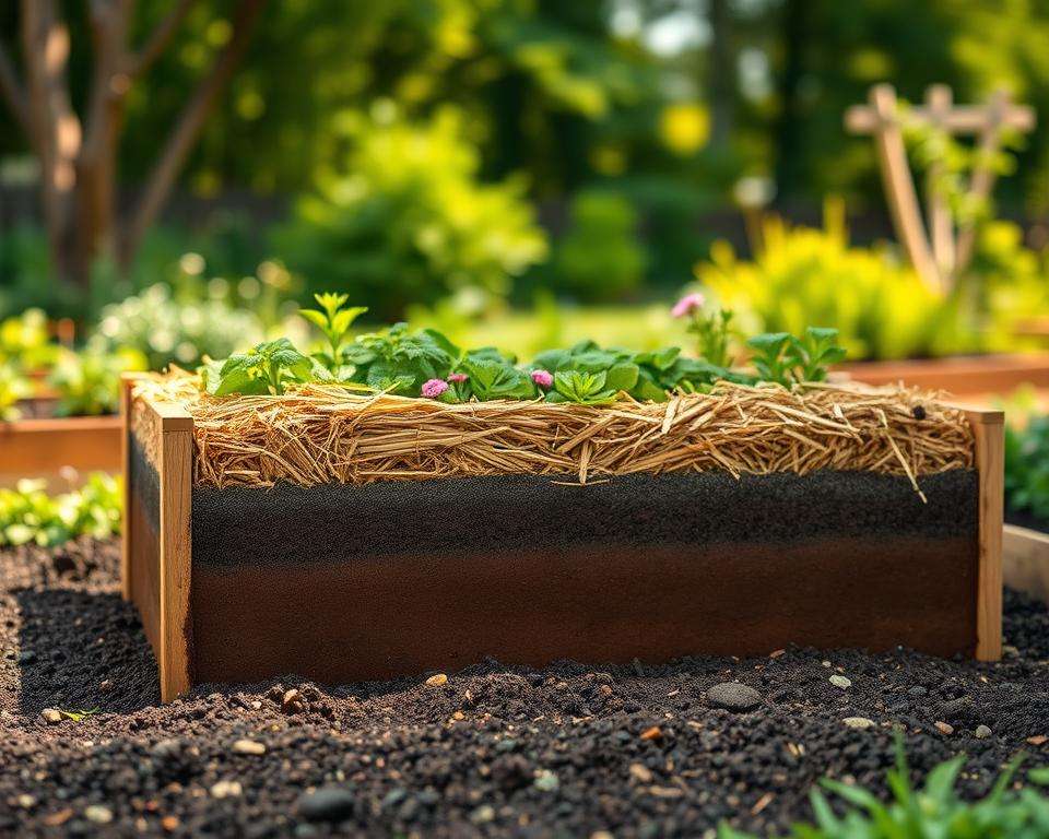 Hochbeet Schichtaufbau