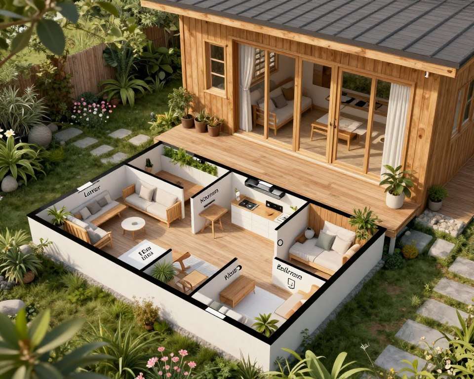 Holz-Gartenhaus Grundriss