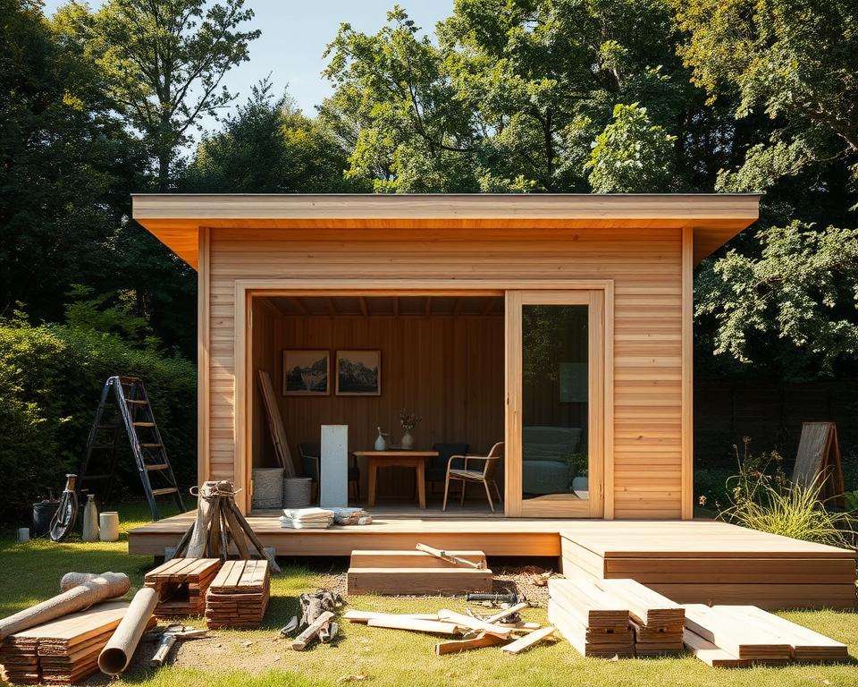 Holz Gartenhaus Materialien und Konstruktion