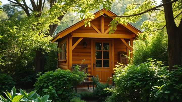 Holz-Gartenhaus geschickt kaschieren: So passt er perfekt in Ihr Grün