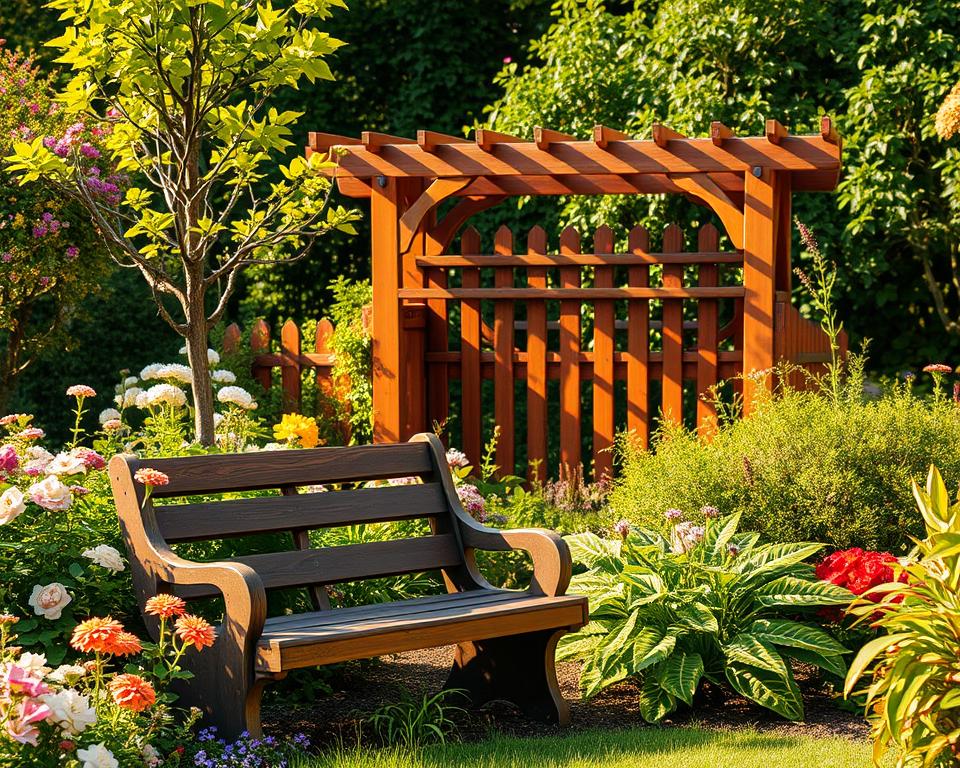 Holz im Garten Gestaltung