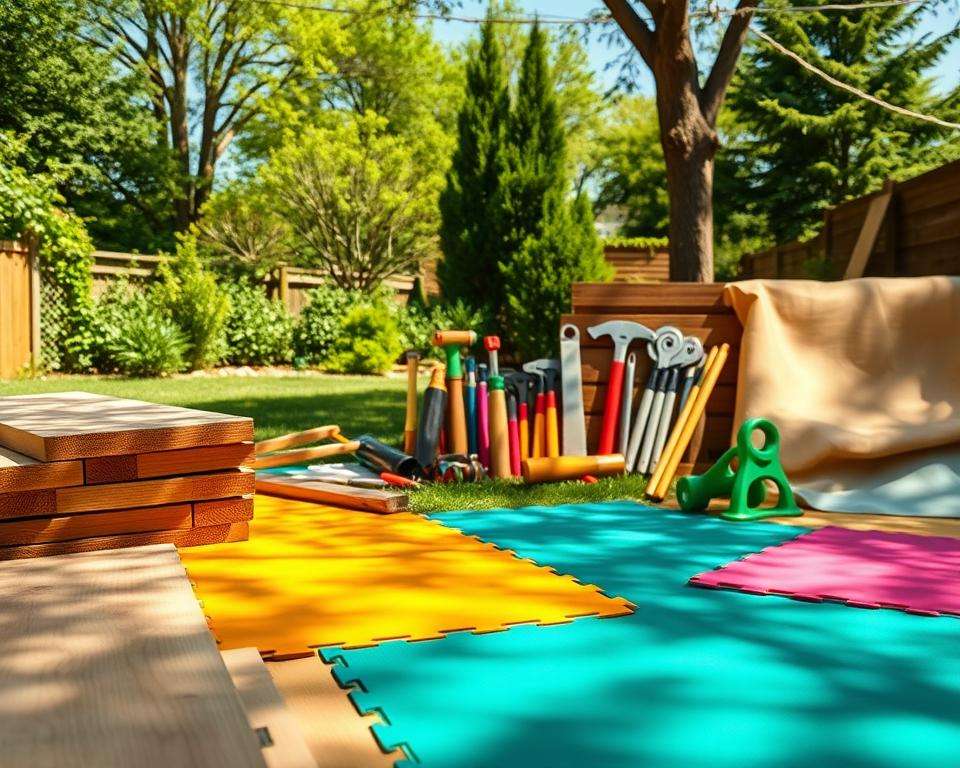 Holz und Kunststoff Materialien für Spielplatz Holz und Kunststoff Materialien für Spielplatz