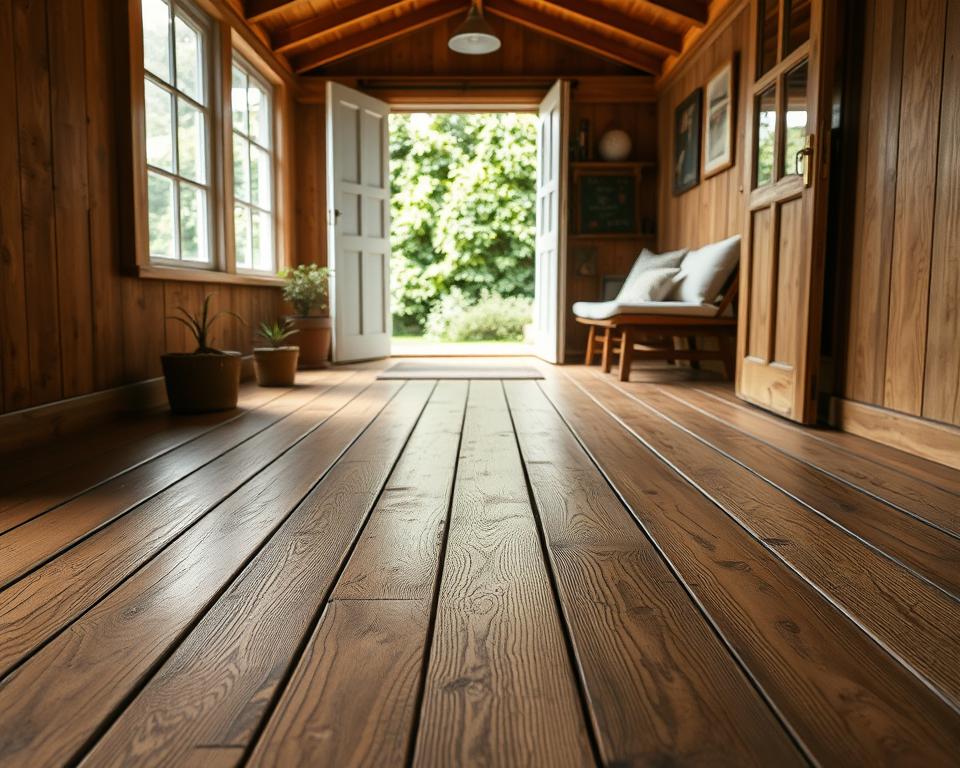 Holzboden in Gartenhäusern