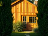 Holzfassade für ein Gartenhaus