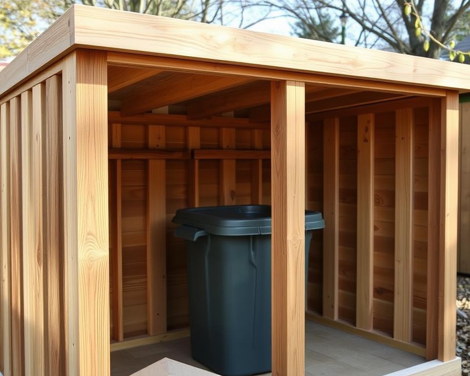 Holzkonstruktion Mülltonnenunterstand Seitenwände