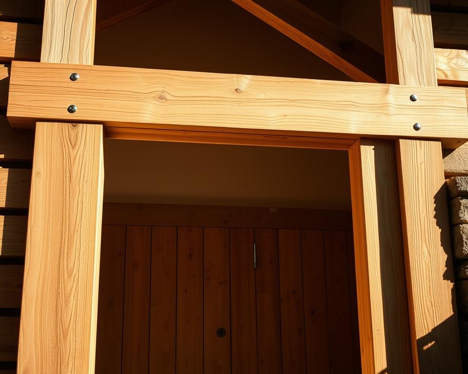 Holzkonstruktion Schiebetor Torrahmen