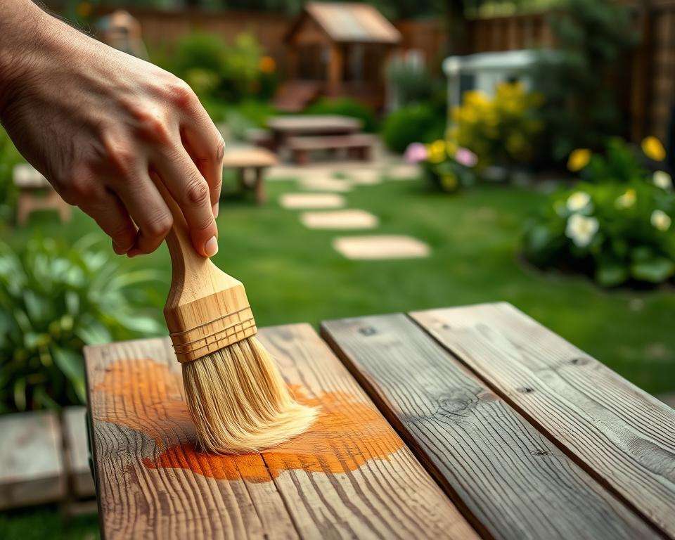 Holzpflege mit Lasur