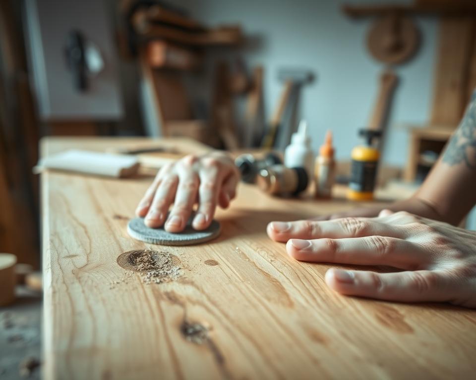 Holzreparatur Kratzer entfernen