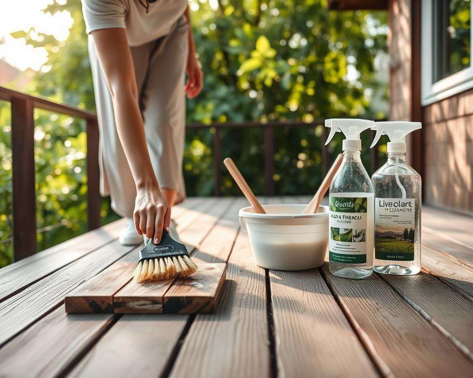 Holzterrasse reinigen Anleitung