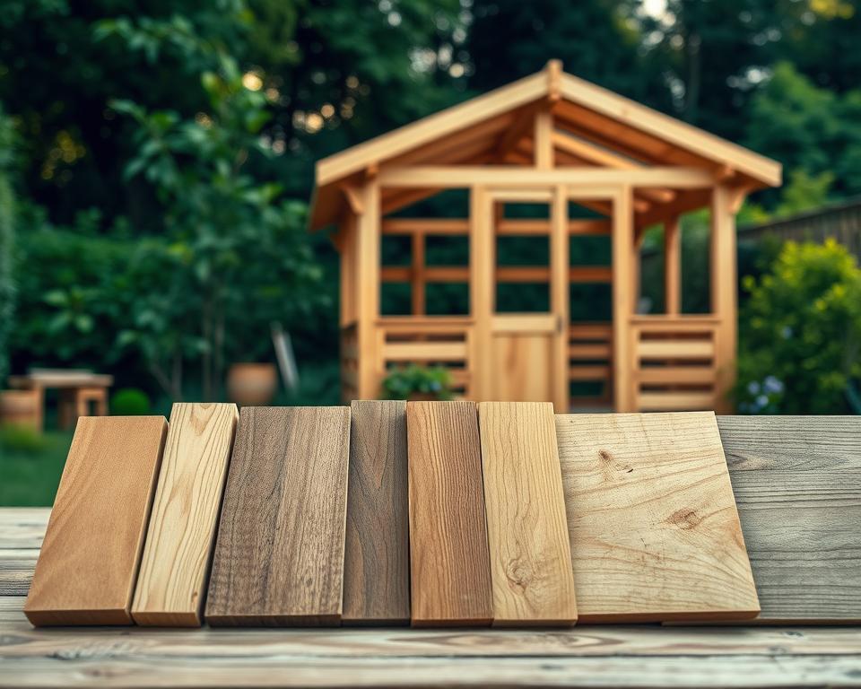 Holzvergleich für Gartenhäuser