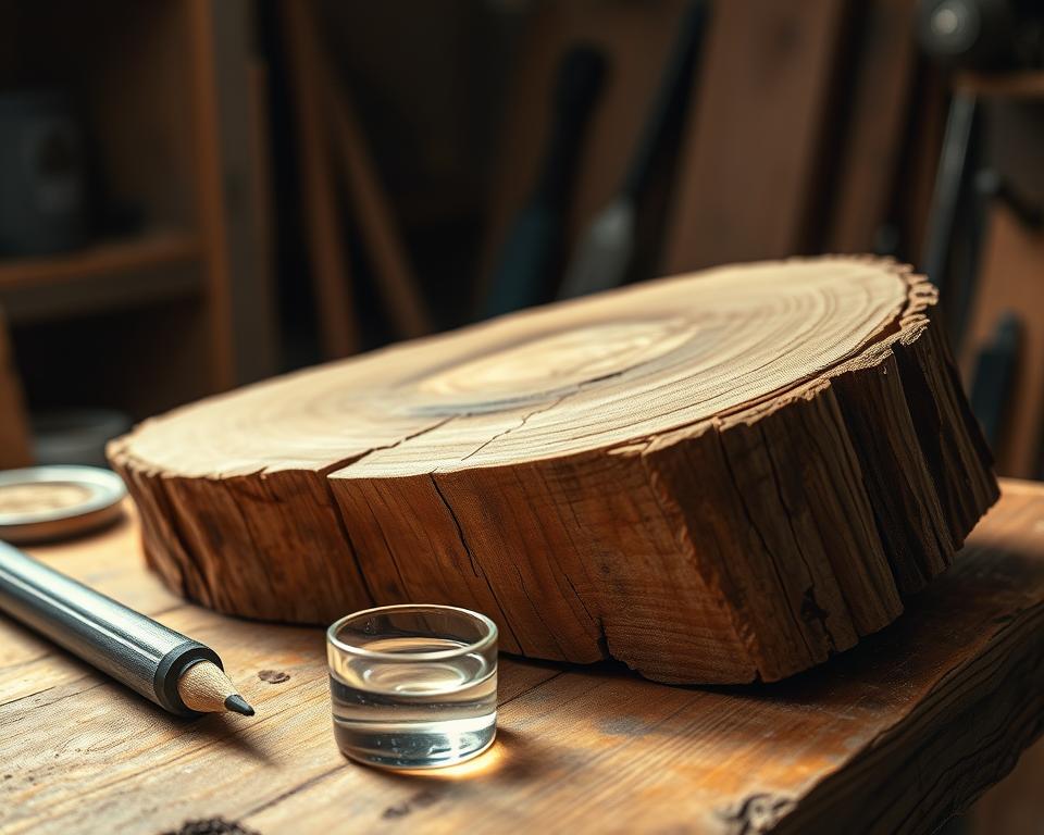 Holzvorbereitung für Epoxidharz-Tisch