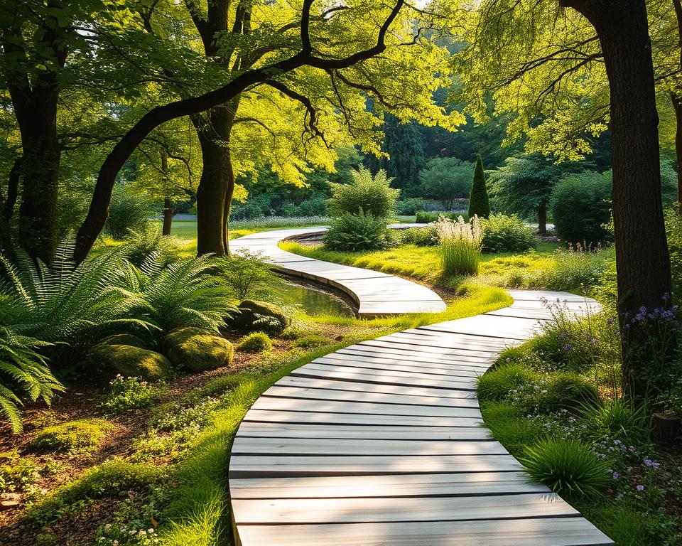 Holzweg Design im Garten