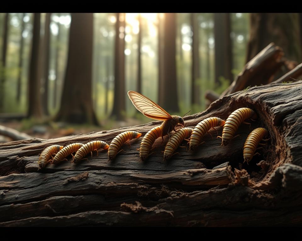 Holzwurm Lebenszyklus