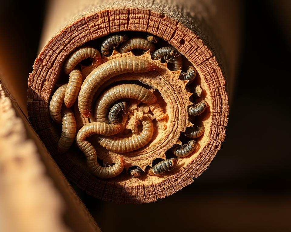 Holzwurm Lebenszyklus