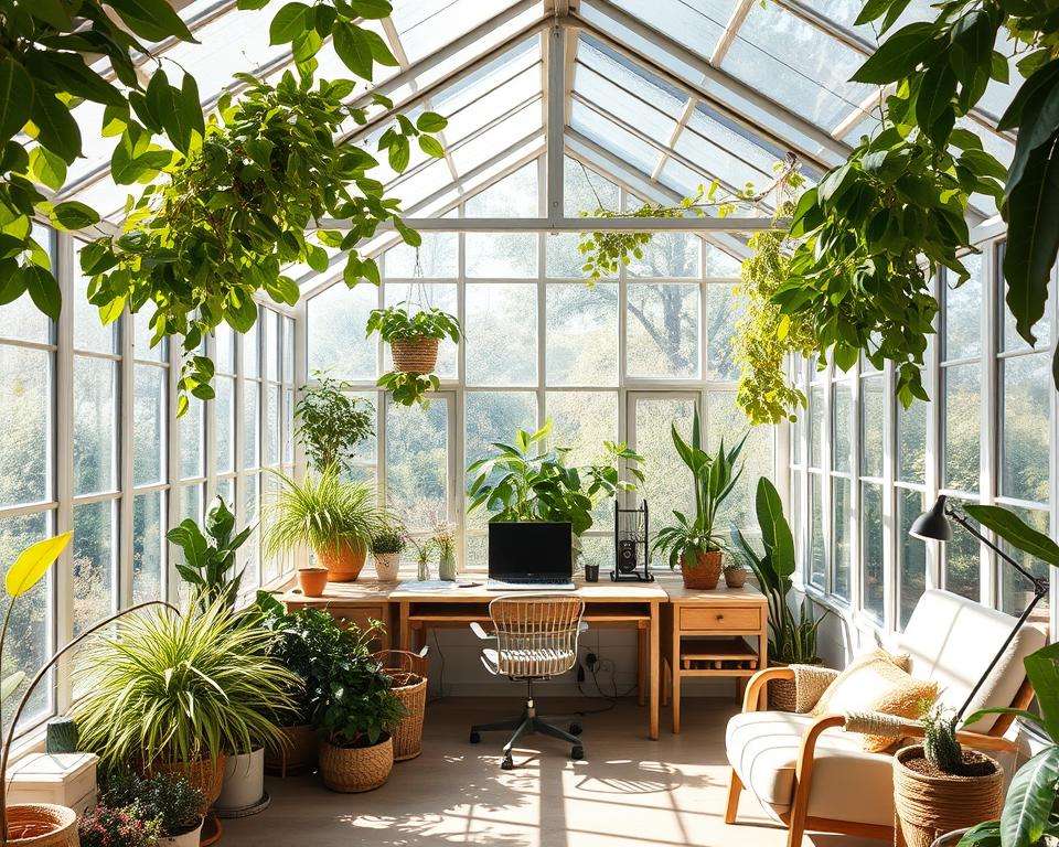 Homeoffice im Gewächshaus