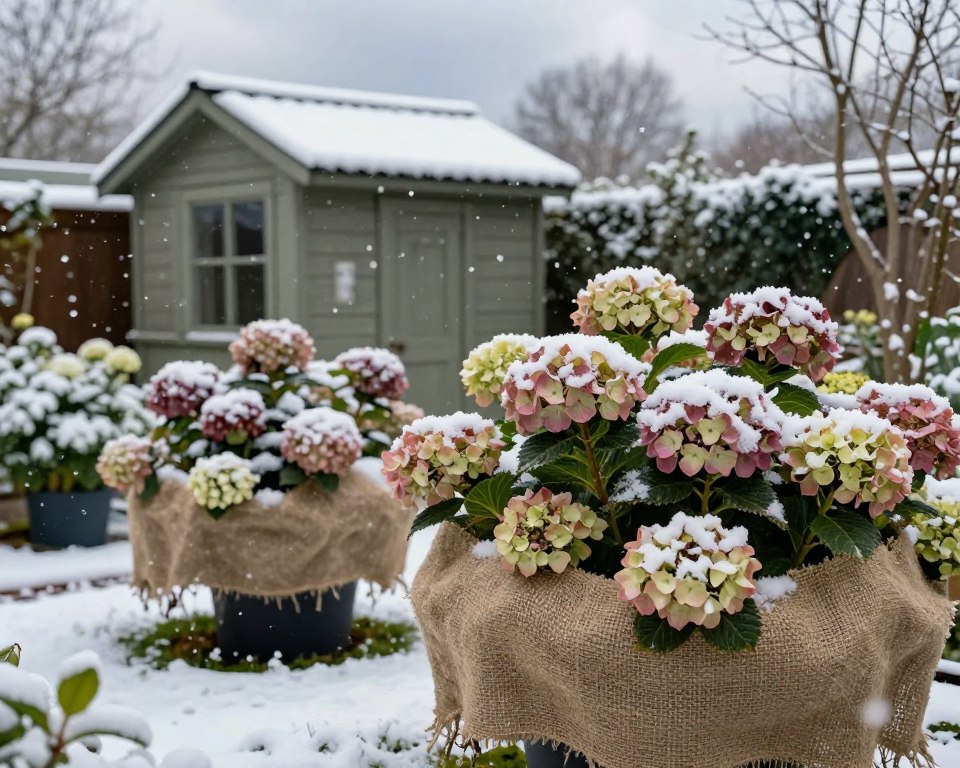 Hortensien Winterschutz im Garten