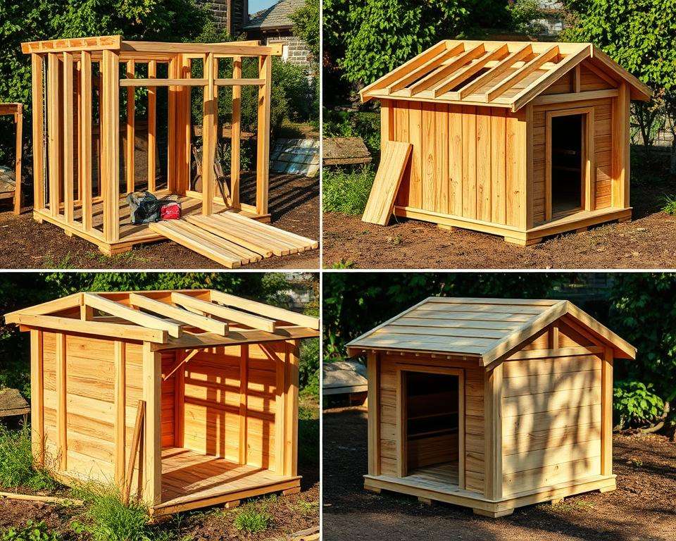 Hundehütte Bauphasen