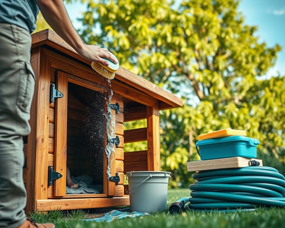 Hundehütte Wartung und Reinigung